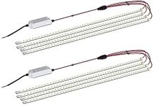 2Pack LED Troffer 2x4 FT Retrofit Kit, Magnetic LED Retrofit kit,72W,5000K Daylight White,0-10V LED Driver/4 Tubes Per Kit, T8 T10 T12 Fluorescent Replacement Light Bar, Easy to Install