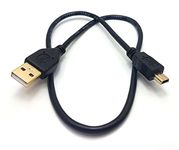 MainCore 50cm Long Gold Plated USB to Mini USB Cable for Car GPS(Sat Nav), Digital Cameras, MP3 players, Voice Recorders, Musical Instruments, Car Video Recorders/Support Charging and Data Transfer