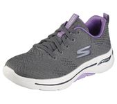 Skechers Women's Performance GO Walk Arch FIT-Unify Sneaker, Gray/Lavender, 8 Wide, Gray/Lavender, 8 Wide