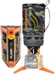 Jetboil Flash 1.0L Portable Fast Boil Stove for Camping and Backpacking with 1-Step Auto Ignition, New for 2025, Propane/Isobutane Burner with Cooking Cup, Dark Camo
