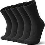 Sandsuced Merino Wool Socks for Women Hiking Warm Thick Cozy Boot Thermal Winter Work Soft Ladies Socks 5 Pack, Black, One Size