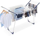 APEXCHASER Clothes Drying Rack, Foldable Laundry Rack with Sock Clips, Indoor/Outdoor for Towels,Clothes,Dress