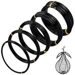 Belle Vous 5 Pack Black Aluminium Jewellery Making Craft Wire - 1, 1.5, 2, 2.5 & 3mm - 5m / 5.4 Yards Rolls - Flexible Metal For DIY, Artistic Floral Crafts, Beading and Model Making