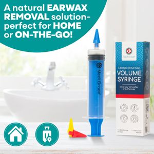 Medi Grade Large Ear Wax Removal Syringe Kit – 3 Quad-Stream Tips, 60ml