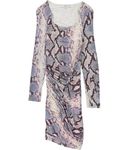 GUESS Women's Long Sleeve Cierra Dress, Python Fever Print Aerial Blue, X-Small