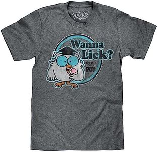 Tee Luv Tootsie Roll Pop Wanna Lick T-Shirt - Tootsie Pop Mr Owl Graphic Tee Shirt (Graphite Heather) (L)