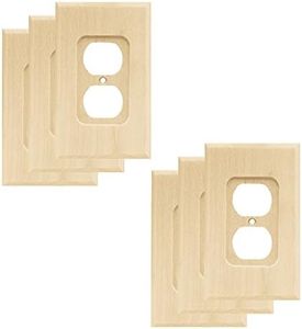 Franklin Brass W10397V-UN-R Wood Square Single Duplex Outlet Wall Plate/Switch Plate/Cover, 6-Pack, Unfinished Wood