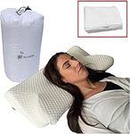 Kuddle Luxury Orthopaedic Contour Memory Foam Pillow. With FREE Extra Pillow Case & Travel Bag Best For Neck And Shoulder Pain Relief Orthopedic Back Front Side Sleeper Neck Support 65x36cm. GIFT IDEA