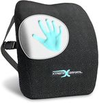 Lumbar Pillow-100% Memory Foam Lumbar Wheel Chair Cushion-Adjustable Strap/Carry Bag- Orthopedic Lumbar Support Pillow-Car Office Chair-Hypoallergenic Bamboo Washable Mesh Cover-Lower Back Pain Relief