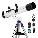 SVBONY SV520 Telescope for Beginners, 90mm Aperture 800mm Focal Length, Refractor with AZ Mount, Kit Includes PL10, K25 Eyepiece, Barlow Lens, Phone Mount