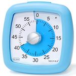 Secura 60-Minute Visual Timer, Silent Study Timer for Kids and Adults, Time Clocks, Time Management Countdown Timer for Teaching (Blue)