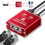 Ethernet Splitter 1 to 2 High Speed 1000Mbps, Gigabit Ethernet Splitter, LAN Splitter Dual LAN RJ45 Port Router Switch for Cat5/5e/6/7/8 Cable, IEEE 802.3 Compliant Plug and Play