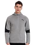 Puma Men's Cotton Hooded and Crew Neck Jacket(58581203_Grey_M)