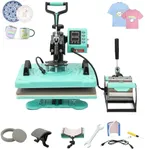 6 in 1 Heat Press Machine, 12x15 inch Sublimation Heat Press, 360° Swing Away Digital Heat Transfer Multifunction Heat Transfer Sublimation Combo for T-Shirt, Cap, Mug, Plate, Pillow, Bag