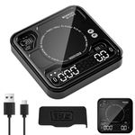 BOOKOO Coffee Scales with Timer, 0.1 g High Precision Rechargeable Espresso Scales with 3 Modes, Bluetooth Connection App, USB Mini Precision Scales for Espresso and Pour-Over