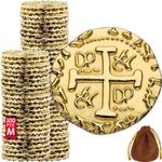 Metal Pirate Coins – 100 Gold Treasure Coin Set, Metal Replica Spanish Doubloons for Board Games, Tokens, Toys, Cosplay – Realistic Money Imitation, Pirate Treasure Chest – Medium Size 7/8"