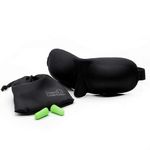 Dream Essentials® Sweet Dreams Contoured Sleep Mask with Earplugs and Travel Pouch (Black)
