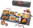 Food Warming Mat Extra Large, Rapid Heating Electric Warming Tray with 9 Temp Setting and 6 Hours Timer,Foldable Warming Trays for Food, Portable Food Warmers for Parties Buffet, Gray