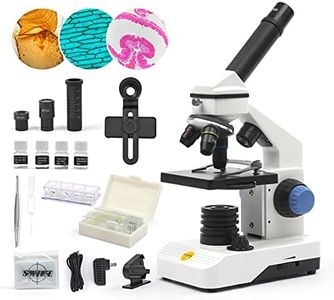 SWIFT Microscope for Kids Students Beginners 80X-2000X, STEM Kit with All Metal Body Microscope, Dual Light, Coarse & Fine Focusing, Smartphone Holder, Quick Start Guide and Carrying Box