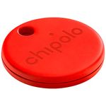 Chipolo One (2020) Bluetooth Tracker for Keys Object Locator, Out of Range Alerts and Other Free Features, Compatible with iOS and Android (Red)