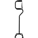 Large Base Quad Cane for Seniors with Dual Offset Handle, 4 Prong Cane for Women/Men, Adjustable Walking Cane with 4 Legs for Extra Stability