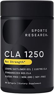 Sports Research CLA - 1250mg with Active Conjugated Linoleic Acid for Men and Women | Non-GMO, Soy & Gluten Free - 95% (90 Softgels)