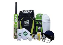 CW Bullet Kid's Junior Cricket Kit ( Green White Black , Size 4, 8-9 Years Old )