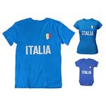 buzz shirts Adults or Kids Country Name and Badge Italy Football 2021 Italian T-Shirt Royal Blue