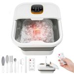 UNIFULL Collapsible Foot Spa Bath with Heat, Motorized Massager, Touch Screen, Foot Pedicure Kit, Temperature Control, Pedicure Foot Spa, Foot Bath