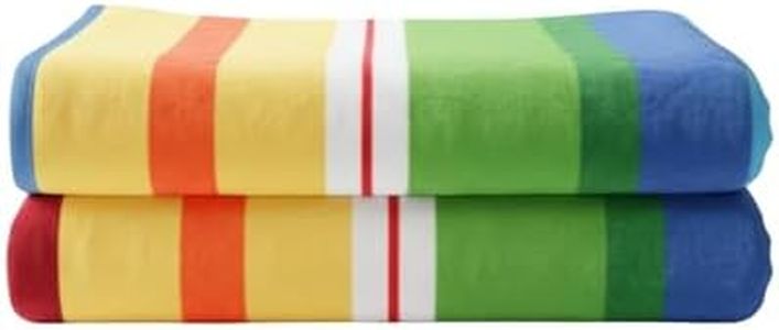 DaDa Bedding Flannel Throw Blanket - Striped Rainbow Soft Warm Fleece - Bright Vibrant Multi Colorful - 66" x 90"