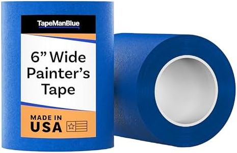 TapeManBlue Wide Painters Tape 6 inch x 60 yds, Made in USA, Extra Wide Masking Tape for Laser Cutting, 3D Printing, and Painting, Removes Cleanly with No Residue