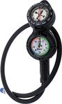 Cressi 3 Compass, Depth and Pressure Gauge Bar Diving Console - Black