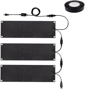 Baieasy 3PCS Heated Snow Melting Mats 10" x 30", Electric Outdoor Rubber Mats for Winter Snow & Ice Removal, Anti-Slip Heated Mats for Stairs, Steps, Walkway, Driveway, Decks Sidewalks