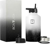 IRON °FLASK Sports Water Bottle - 1890 ml, 3 Lids (Straw Lid), Vacuum Insulated Stainless Steel, Hot Cold, Double Walled, Thermo Mug, Metal Canteen