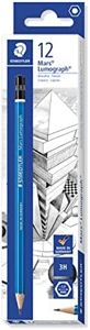 Staedtler Artist Pencils Staedtler Pencil Mars Lumograph, 3H Artist Quality Sketching and Drawing, Box of 12 (100-3H), Blue, 100-3H 12 (100-3H)