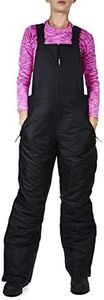 Arctic Quest Womens Insulated Water Resistant Ski Snow Bib Pants - Black