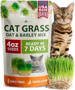 HOME GROWN 4oz Cat Grass Seeds - Oat Seeds & Barley Seeds Mix - Keep Your Pet Healthy with Cat Grass for Indoor Cats - Cat Grass Seeds Bulk - Refill Cat Grass Growing Kit - 100% Non-GMO