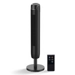 Senville 42" Oscillating Tower Fan for Bedroom, Remote, Bladeless, Quiet, 3 Modes, 7-Hour Timer, LED Display, Black