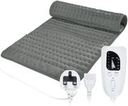 Letitwell Electric heat pad,Heating Pad with 6 Temperature Levels,4 Time Settings,Automatic Switch-Off,Heat Pads for Back,Machine Washable(Dark Grey,12" x 24")