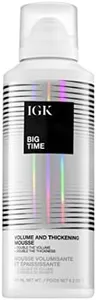 IGK Big Time Volume Hair Mousse | Volume + Thickening + Lightweight Formula | 6.2 oz