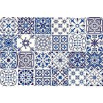 FLETIX Vinyl Peel and Stick Waterproof Wallpaper for Old Furniture Self Adhesive and Removable Surfaces for Home Cabinet Oil Proof Kitchen Countertop Stickers (1, Blue Floral(60x200cm))