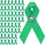 50 Pack Green Satin Awareness Ribbo