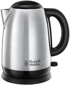 Russell Hobbs Bllitore Elettrico - 1,7 L, 2400 W - Acciaio Inox Satinato; Ebollizione Rapida; Filtro Anticalcare Rimovibile; Beccuccio, Indicatore Liv. di Riempimento, Adventure 23912-70
