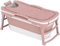 Iconique Portable Bath | Portable Sauna, Shower, Cold Plunge Pool, Outdoor Pool, Ice Bathtub | 142cm x 60cm x 58cm | for Adults, Children, Pets | Pink