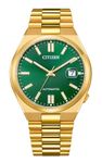 Citizen Stainless Steel Mens Automatic Gents Analog Watch - Tsuyosa Collection - Nj0152-51X, Dial-Color:Green, Band Color:Gold