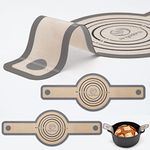 Silicone Bread Sling Dutch Oven - Best Japan Silicone. Non-Stick & Easy Clean Reusable Silicone Bread Baking Mat. with Extra Long Handles Bread Baking Sheet Liner, 2 Grey Set for Transferable Dough