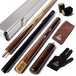 CUESOUL 57 Handcraft 3/4 Jointed Snooker Cue with Mini Butt End Extension Packed in Aluminium Cue Case (D306)