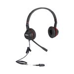 GBH FOX20 Noise Cancellation Wired Headset with Mic Headphone PC Laptop for Office RJ11 Headset - Black