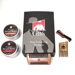 G.B.S Men’s Beard Wax Balm & Multi Side Natural Wood Beard Mustache Comb Set – 2.1 oz. Sweet Orange, Sandalwood Balm -Anti-Static Travel-Friendly Packing Convenient Pain-Free Effortless Glide