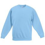 FRUIT OF THE LOOM Kids Classic Set-in Sweatshirt Jumper SS201 (3/4 Years, Sky Blue)